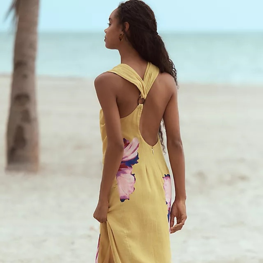Anthropologie Asymmetric Linen Maxi Dress - Picture 4 of 5